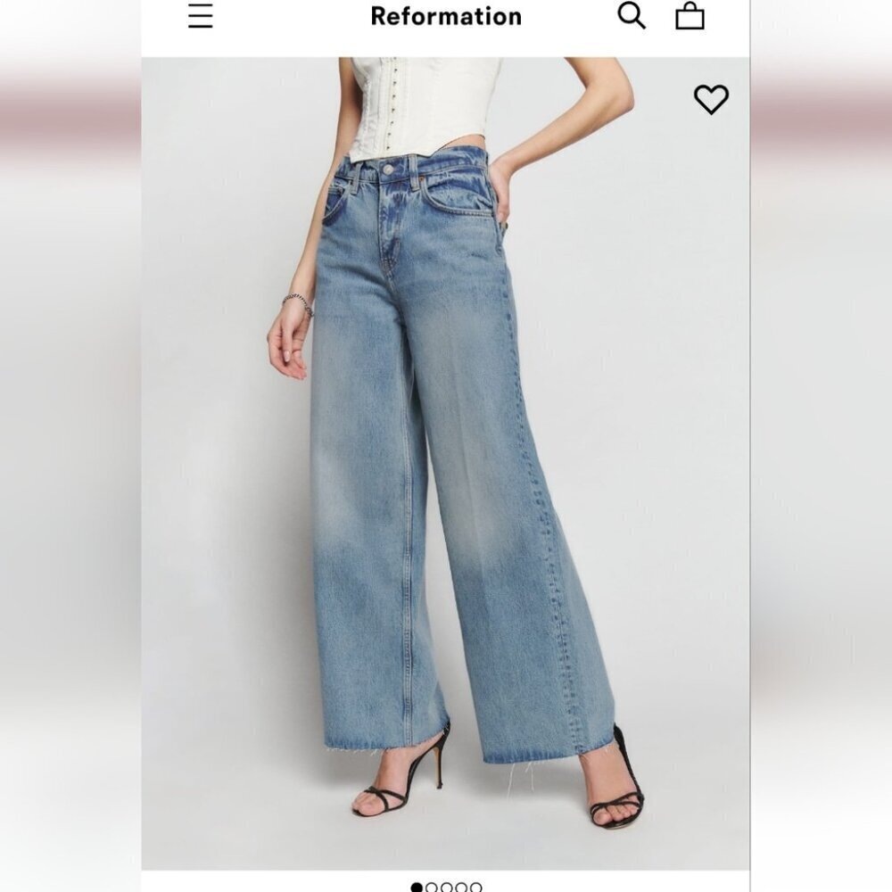 Reformation Iggy Super wide slouch blue jean Denim